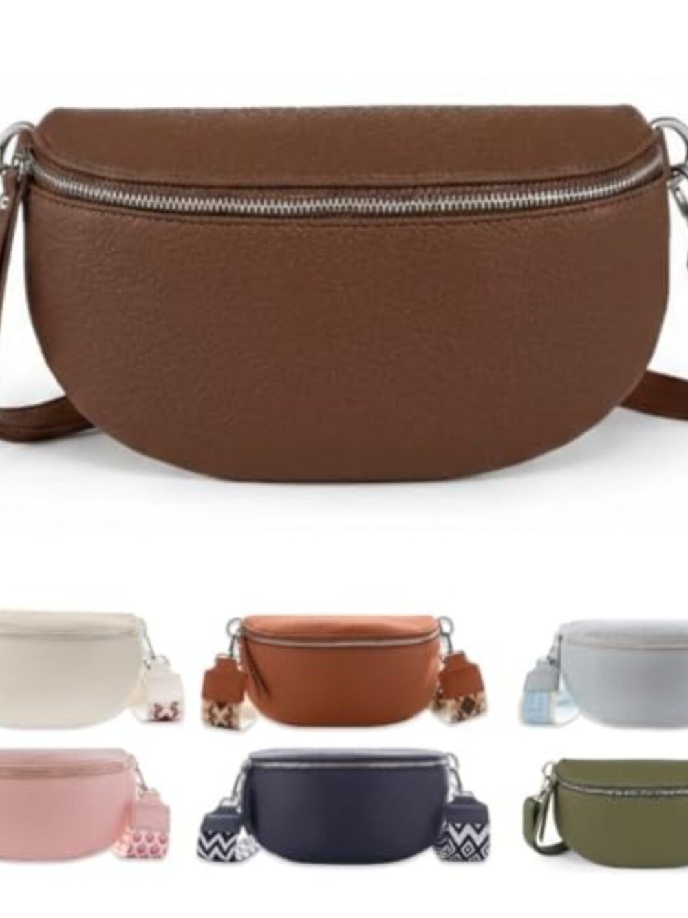 Vegan Leather Fanny Pack Crossbody Bag Adjustable Strap Women